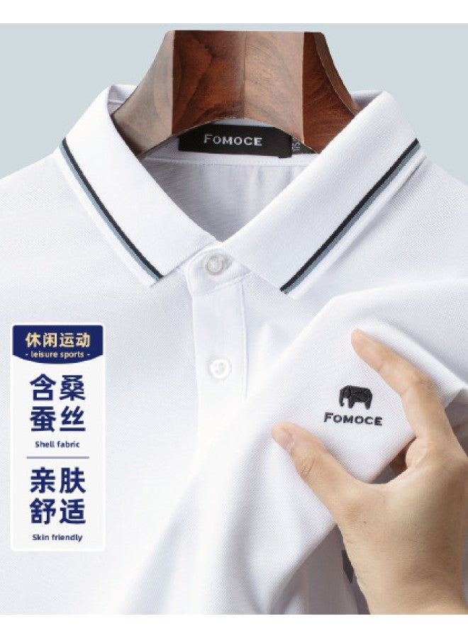 Fomoce 2024 Summer Men's Polo Shirt Business Short-sleeve T-shirt - Image 1