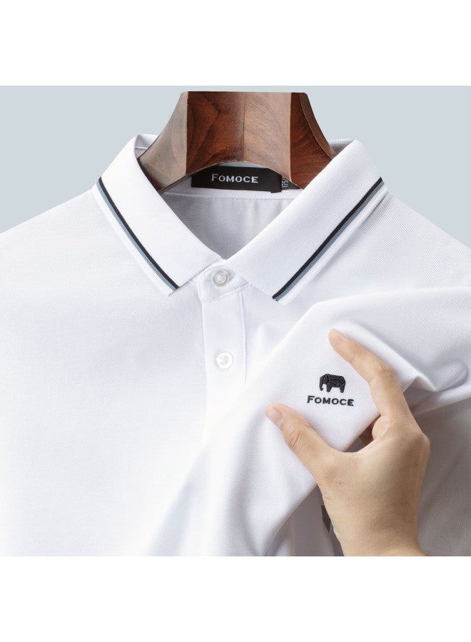 Fomoce 2024 Summer Men's Polo Shirt Business Short-sleeve T-shirt - Image 3