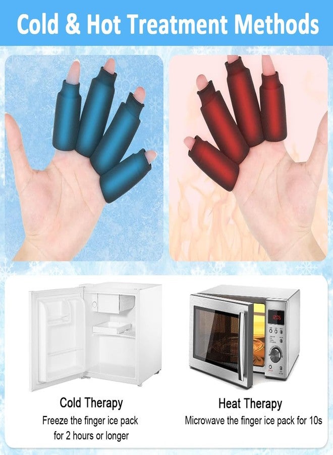 HANNEA® 4Pcs Ice Cool Finger Sleeves,Finger Protection,Gel Support Protector Gloves for Trigger Arthritis swelling Tendonitis Sore Knuckle Injure Pain Relief - Image 3