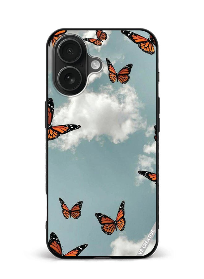 Protective Case Cover For Apple iPhone 16 Butterfly Design Multicolour