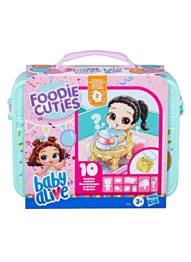 Baby Alive - Foodie Cuties Party Series 2 Surprise Toy Charm Bracelet 3Inch Doll For Kids 3 And Up 10 Surprises In LunchboxStyle Case - Image 1