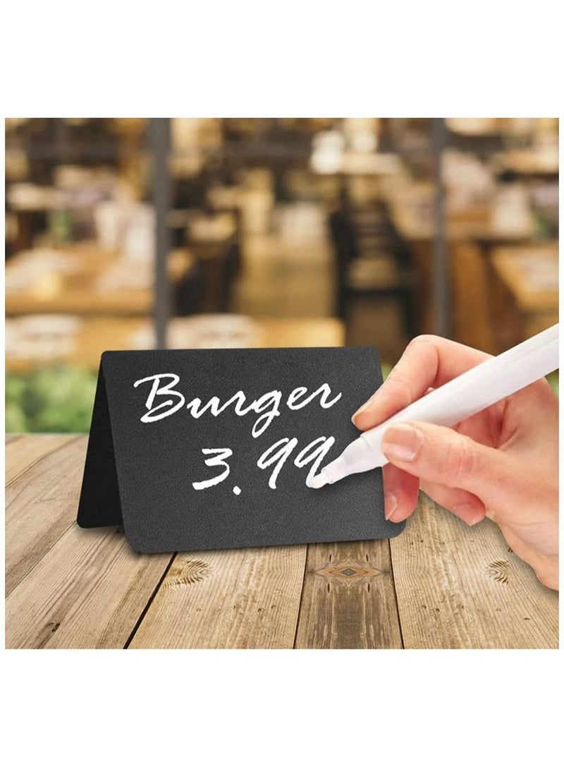 سيوسي 20 عبوة من لافتات خيمة طاولة سبورة صغيرة مقاس 10 × 7 سم للطعام - بوفيه - للحفلات - للزفاف - ملصقات على السبورة للطعام - ملصقات حامل طعام الطباشير - Image 4
