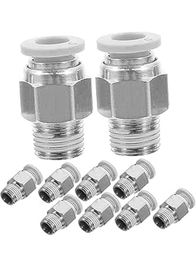 10 Pcs Quick Connect Air Fittings Push To Connect 1 4 Inch NPT Male And Female - Image 1