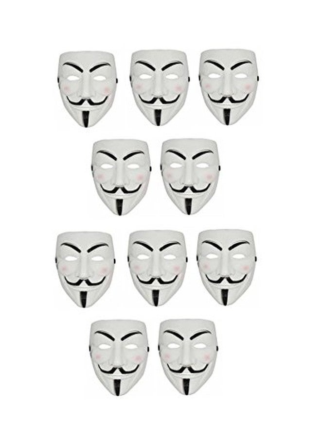 HK Balloons V for Vendetta Comic Face Mask (White) Pack of 10 - Image 1