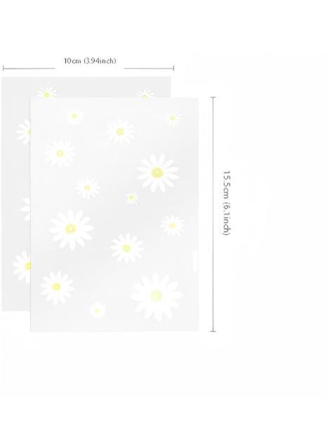 Daz 100pcs Gusseted cellophane Bags Little White Daisy Cookie Bags (Size 3.94"x6.1"x1.2" with Gold Twist Ties, Best Gusset Bag for Presenting Packaged Treats, Candy, Popcorn etc. - Image 3