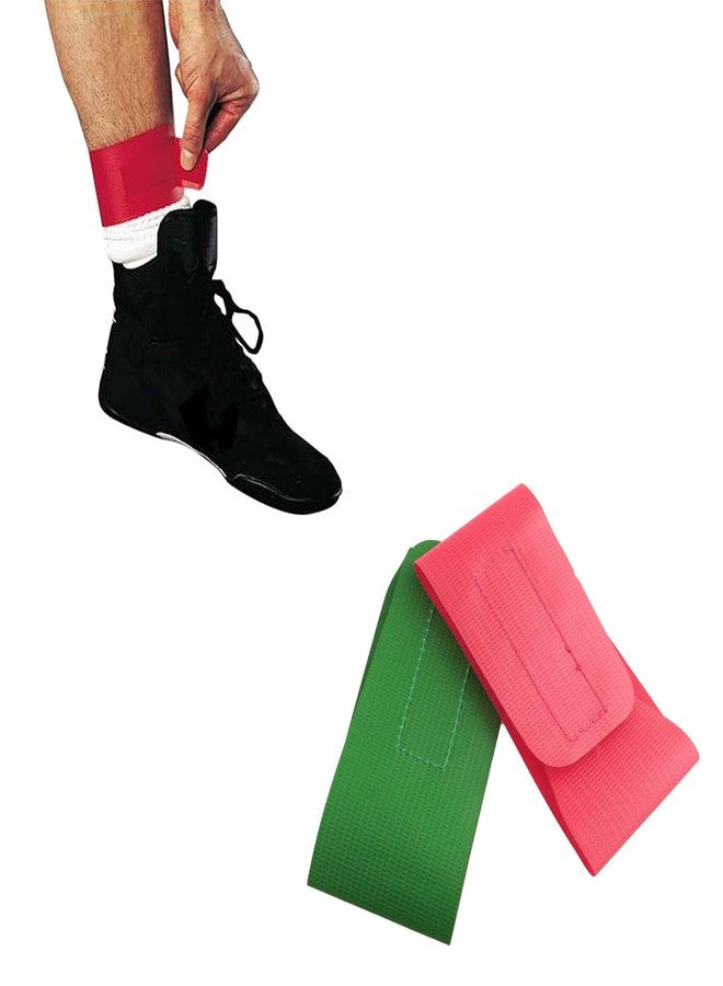 WHYHKJ 2 Pairs Wrestling Ankle Straps 1 Pair Red 1 Pair Green Essential Tools for Wrestling Sports and Fitness Hook and Loop Wrestling Matches Training Events Coaches Referees - Image 4