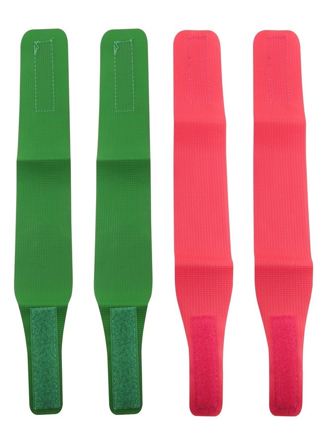 WHYHKJ 2 Pairs Wrestling Ankle Straps 1 Pair Red 1 Pair Green Essential Tools for Wrestling Sports and Fitness Hook and Loop Wrestling Matches Training Events Coaches Referees - Image 1