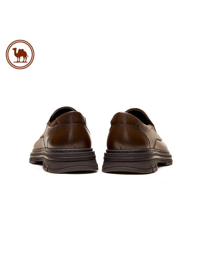 CAMELJEANS Luotuo Brand Men's Leather Shoes, Glossy Cowhide, Comfortable Soft Sole, Lace-up, Versatile Business Wedding Shoes, P13a005031, Brown, Size 41 - Image 5