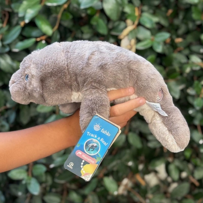 Fahlo Tracking Plush | Includes 12" Plush, Interactive 3D Tracking Map, and Wildlife Conservation Support | Eco-Friendly & Safe for All Ages | (Manatee) - Image 4
