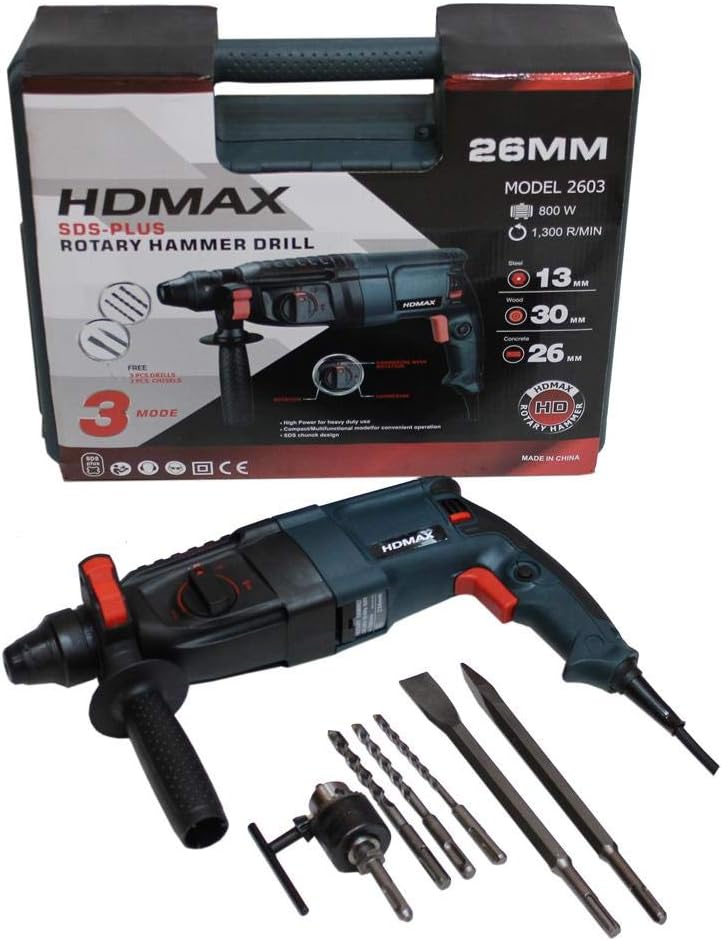 Hdmax - Rotary Hammer Drill 26 Mm 800 Watt With Chunk - Image 1