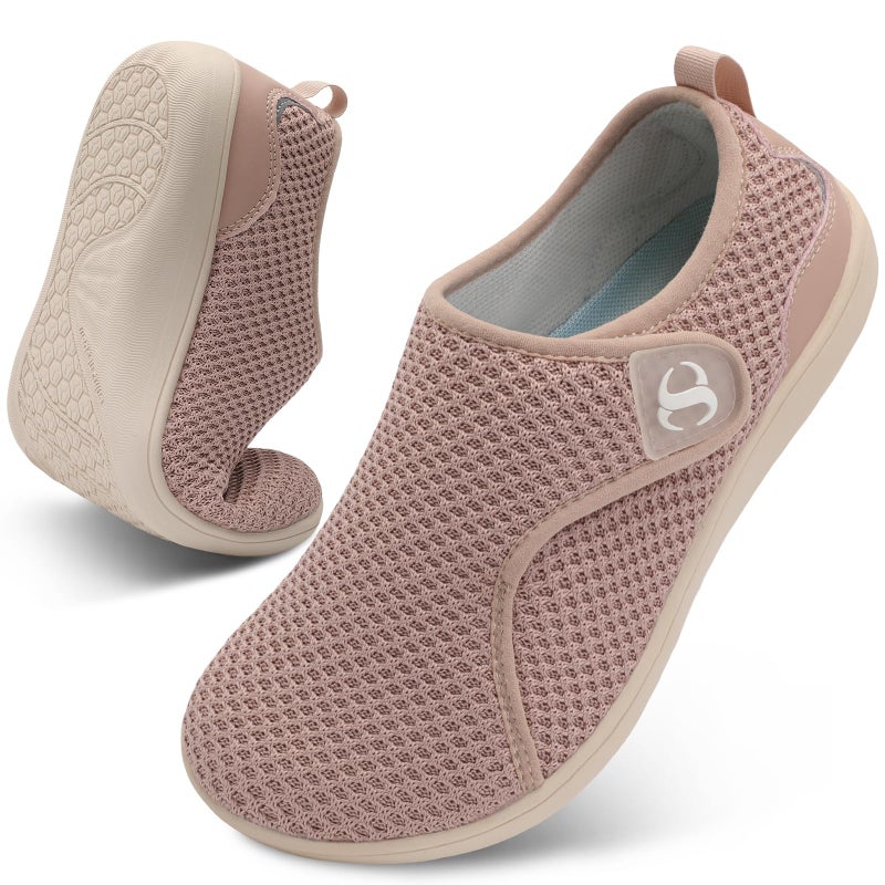 Scurtain Barefoot Shoes Womens Zero Drop Workout Sneakers Breathable Spring Summer Fall Nurse Shoe Comfy Orange Shoes Casual Wide Walking Shoes Size 9 - Image 1