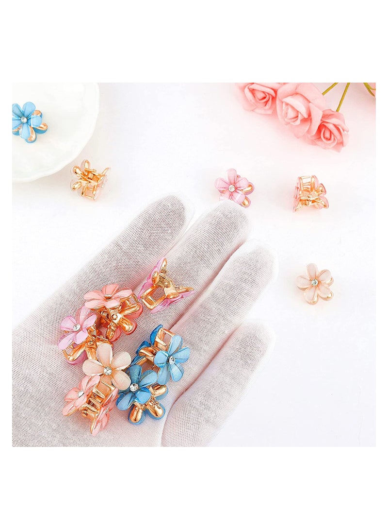 Flower Hair Clips for Women & Girls, Mini Non-slip Hair Claw Clips for Thin & Thick Hair, 12 Pack Hair Accessories for All Styles - Image 2