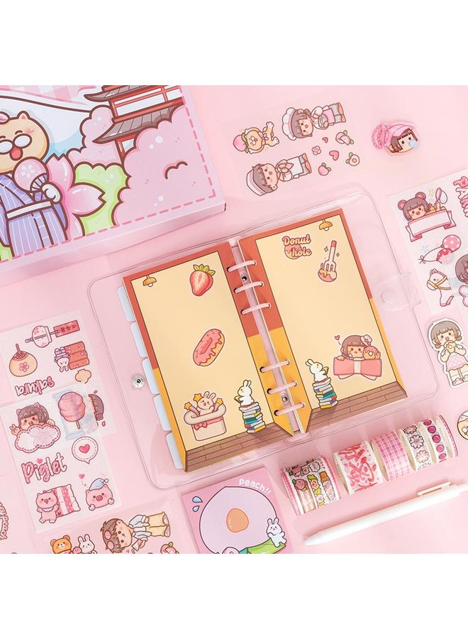 Bluejw Small Potato Hand Account Book Suit Girl's Heart Lovely Wind Big Gift Box Girl Loose-leaf Hand Account Book Tool Material Complete Set - Image 5