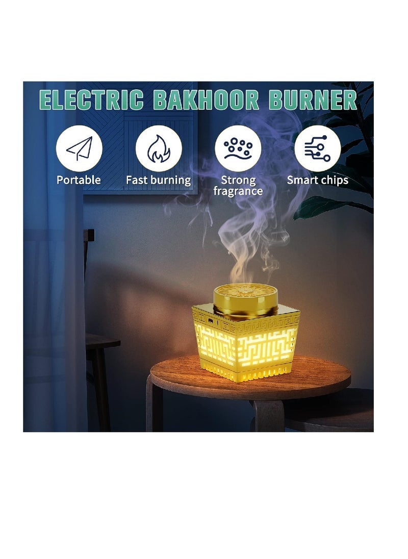 TIGER Quran Speaker & Mini Incense Burner Bakhoor Remote Control With 114 Quran Chapters Multicolor Changing Bluetooth Speaker Night Light With 18 Reciters And 17 Translations Bukhoor Burner (Gold) - Image 5