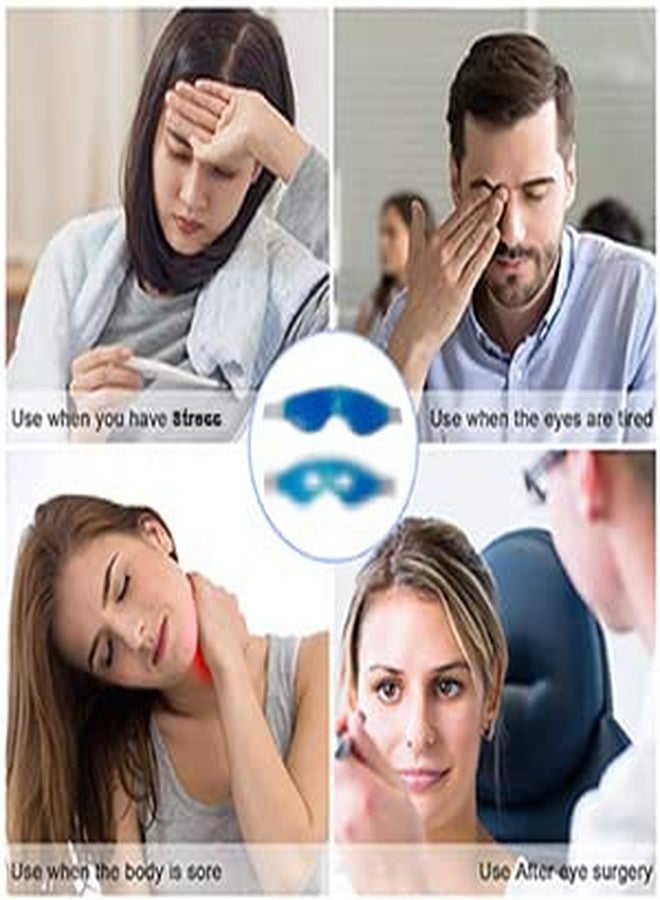 كوستيك قناع العين الجلّي الساخن والبارد القابل لإعادة الاستخدام من كوستيك لعلاج انتفاخ العينين والهالات السوداء والصداع النصفي | كمادة ثلجية باردة للعين لعلاج الجيوب الأنفية والصداع والتوتر | كمادة آمنة للاستخدام في المجمد والميكروويف (عبوة من قطعتين) - Image 5