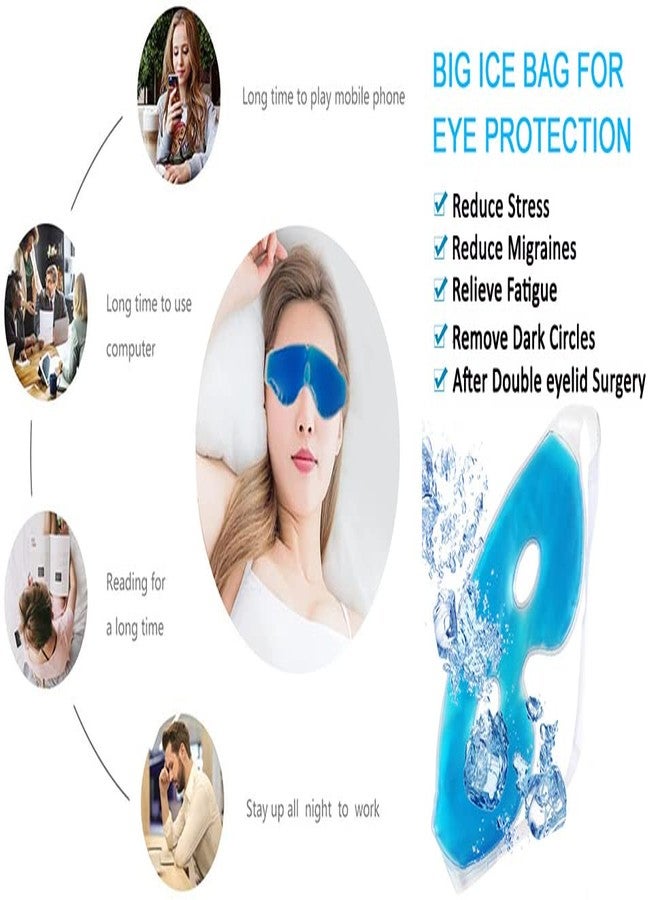 كوستيك قناع العين الجلّي الساخن والبارد القابل لإعادة الاستخدام من كوستيك لعلاج انتفاخ العينين والهالات السوداء والصداع النصفي | كمادة ثلجية باردة للعين لعلاج الجيوب الأنفية والصداع والتوتر | كمادة آمنة للاستخدام في المجمد والميكروويف (عبوة من قطعتين) - Image 4