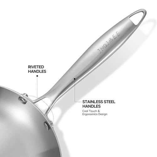 Inqibee 8 Inch Stainless Steel Frying Pan with Lid, Tri-Ply Clad Small Skillet, Induction Ready & Compatible with All Cooktops, Oven and Dishwasher Safe, Non-Toxic PFOA-Free Cookware - Image 4