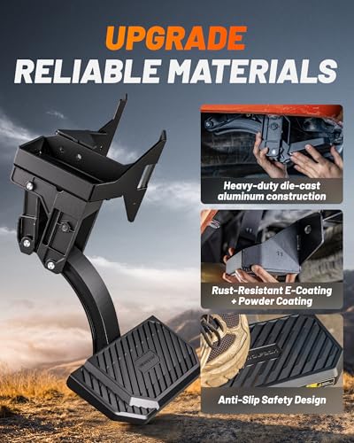 WOLFBOX Retractable Bed Step for 2023-2026 Ford F250/F350 Super Duty, 330 LBS Heavy-Duty Truck Bed Step, Non-Slip Aluminum Tailgate Step Replace Easy Bolt-On(Excludes Dual Exhaust Models) - Image 5
