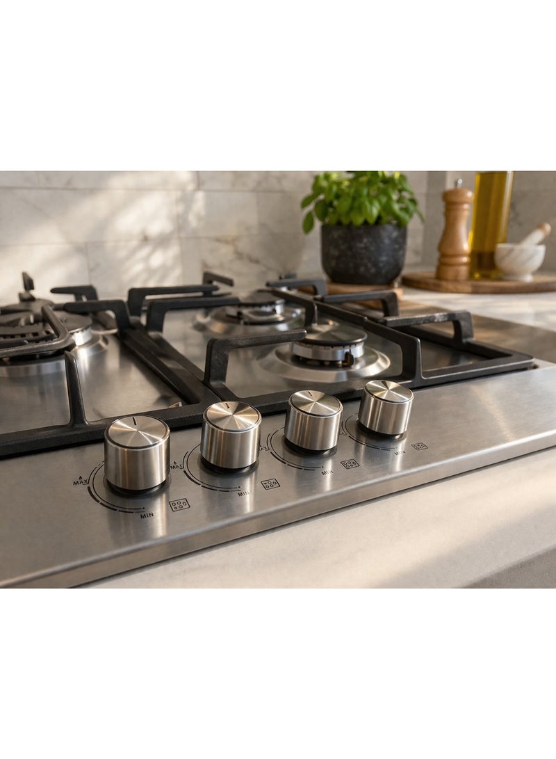 CM MAGIC Inox 90cm Built-In Gas Hob – 5 Burner Stainless Steel LPG Cooktop with Flame Failure Safety Device - Image 3