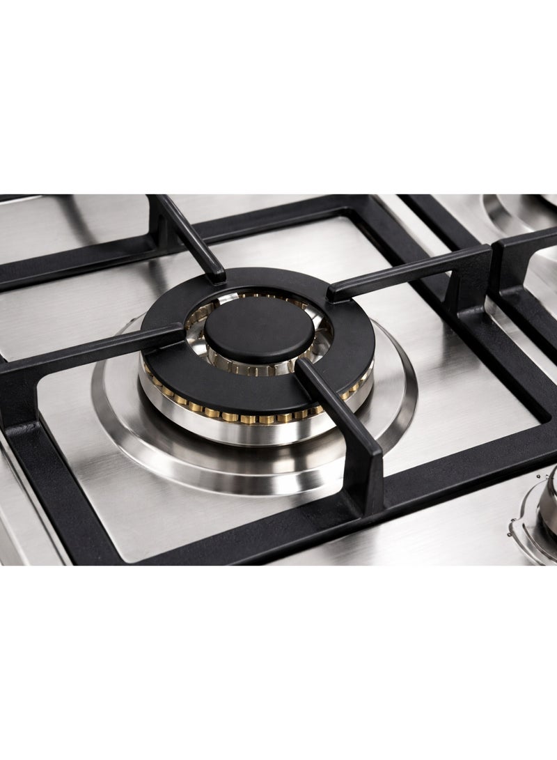 CM MAGIC Inox 90cm Built-In Gas Hob – 5 Burner Stainless Steel LPG Cooktop with Flame Failure Safety Device - Image 4