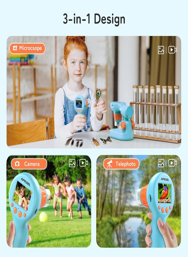 APEXEL Digital Microscope for Kids, 800X Handheld Microscope with 2” IPS Screen, Photo & Video Portable Child's with Adjustable Lights, Gift for Kids 3-12 (Including SD Card & Slides) - Image 4