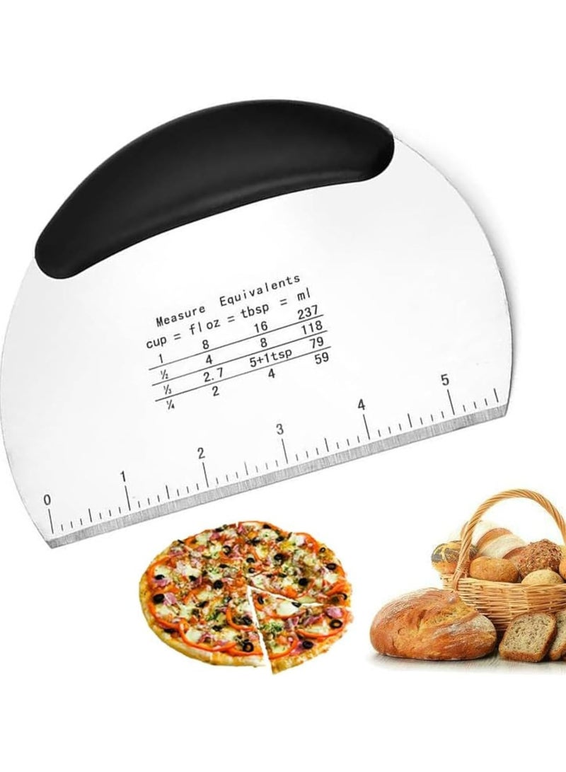 Oasisgalore Heavy Duty Stainless Steel Dough and Pizza Cutter with Non-Slip Grip (Black, 1pc)  - Image 1