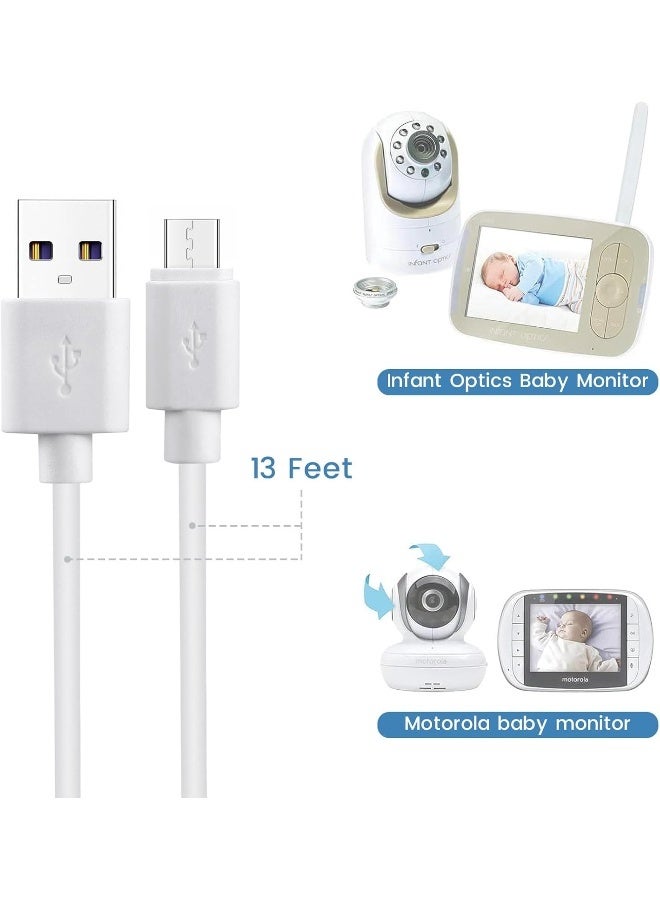 SMAYS Charger Cable Replacement for Motorola/Owlet/Infant Optics Baby Monitor, Micro USB Charging Cord 13 ft - Image 2