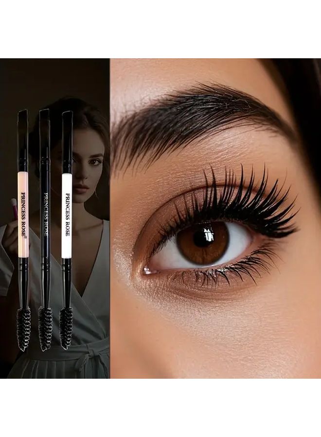 فرشاة الحواجب ذات الرأس المزدوج الأبيض - فرشاة رموش للمكياج - ذات شعيرات عالية الجودة وناعمة - Image 4