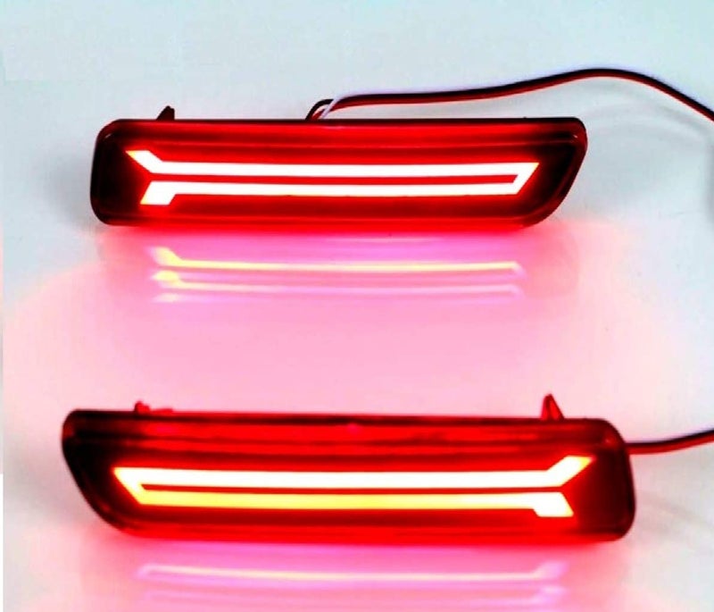 DETACHI Pro-11P Led Brake Light Car Reflector for Bumper(Rear/Back) DRL For Maruti Suzuki Ertiga- Set of 2 Pcs With Maruti Suzuki Baleno Brezza Ciaz Ertiga New Swift Dzire Scross Ritz (Random Design) - Image 1
