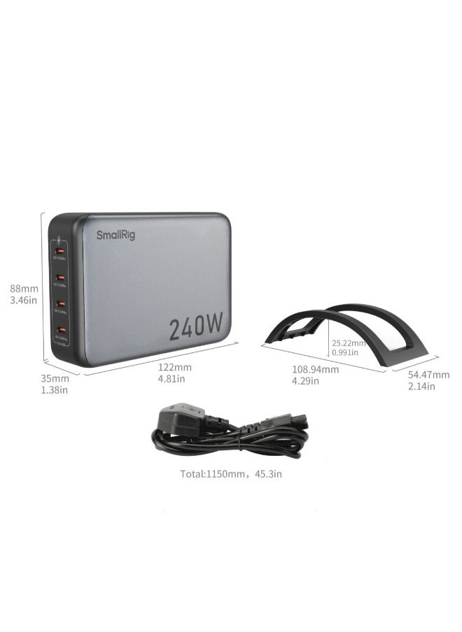 SMALLRIG - SmallRig 240W 4-Port PD Power Adapter (UK Standard) 4753 - Image 1