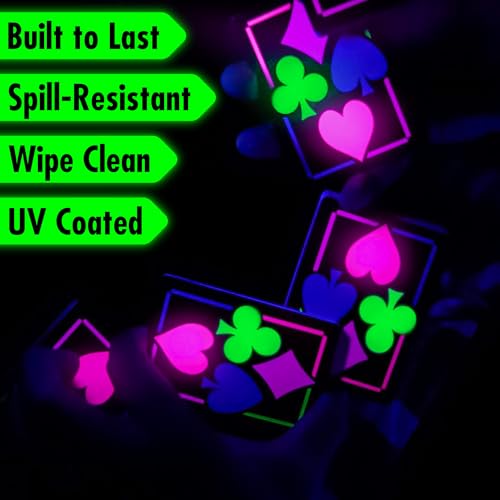 Funwares UV Black Light Playing Cards by Island Dogs Neon Fluorescent Glow Deck for Black Light Games Glow in The Dark Playing Cards Parties Unique Cards Durable Great Gift for Collectors - Image 5