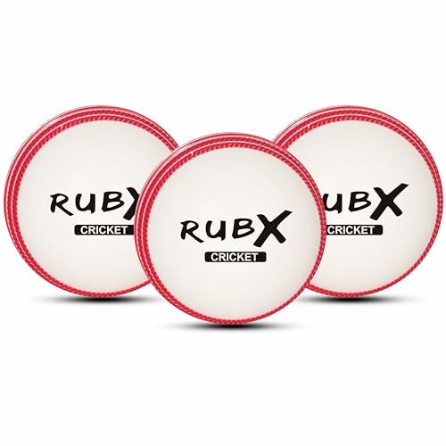RUBX PVC T-20 Plus Practice Cricket Wind Balls 110g – Pack of 3, (White), for Indoor & Outdoor, Street & Beach Cricket - Image 1