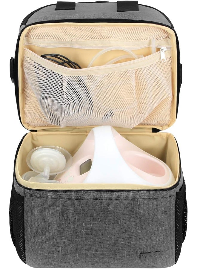 تيموي Breast Pump Bag Tote with Cooler Compartment for Breast Pump, Cooler Bag, Breast Milk Bottles and More - Image 3