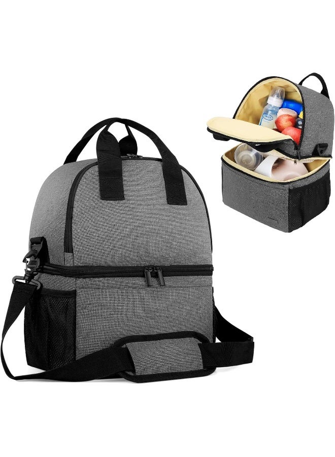 تيموي Breast Pump Bag Tote with Cooler Compartment for Breast Pump, Cooler Bag, Breast Milk Bottles and More - Image 1
