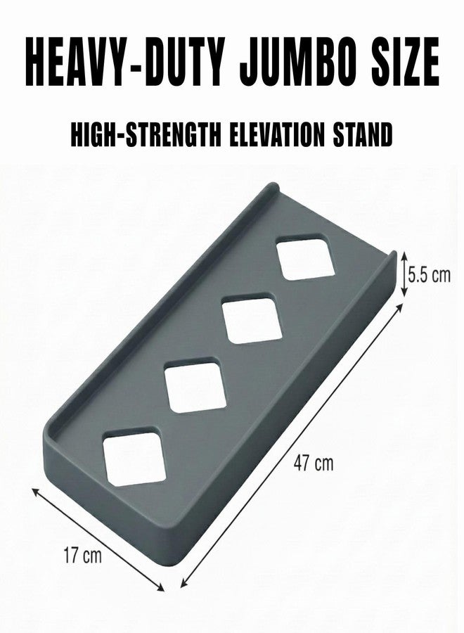 URBAN SELECT™ Extra Large Heavy Duty Almirah Stand (2 Sets / 4 Pcs) – Strong Base Support Compatible with 2 Godrej Cupboards, Steel Bero or 1 Double Cot Bed – Rust Proof & High Strength PVC Legs - Image 2