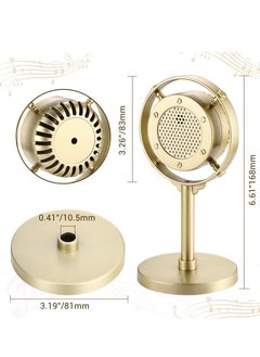 Y&D Retro Condenser Microphone Props, Fake Plastic Classic Model for Art Object Collectable Hobby Lovers, Vintage Prop Mic Home Decoration, Gold  - Image 5