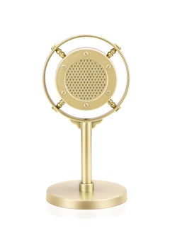 Y&D Retro Condenser Microphone Props, Fake Plastic Classic Model for Art Object Collectable Hobby Lovers, Vintage Prop Mic Home Decoration, Gold  - Image 2