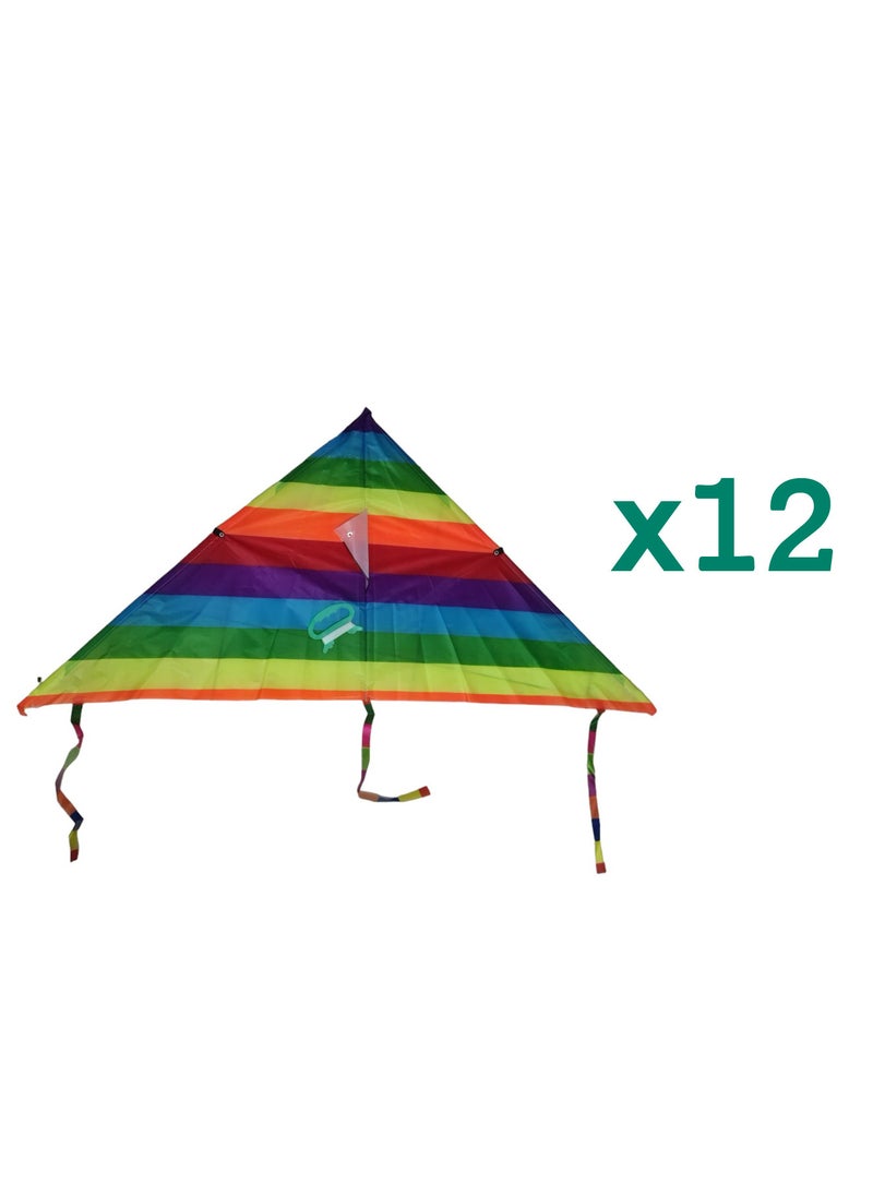 Generic 12 Pieces of Flying Kites with Grips and Threads for Beach  - Image 1