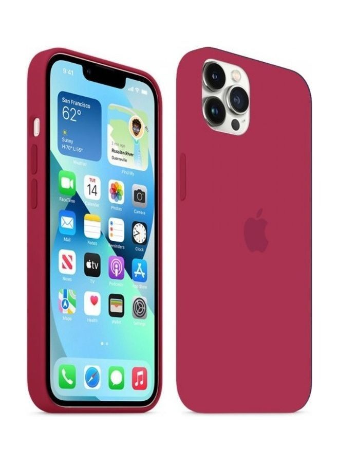 protective soft silicone case cover for iPhone 13 Pro Max Rose Red - Image 2