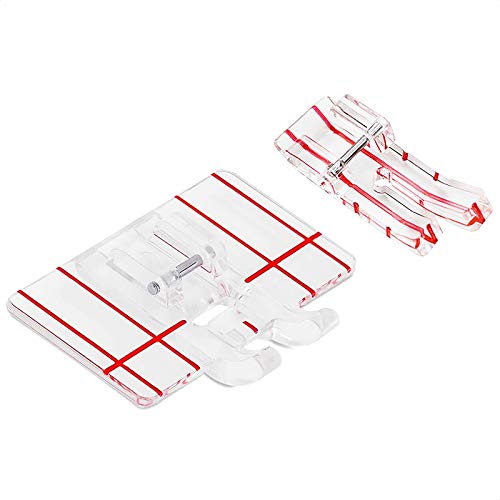VANICE 2 Pcs Border Guide Presser Foot,1/4 Inch Clear View Quilting Parallel Guide Stitch Presser Foot - Fit for Singer, Brother, Babylock, Household Low Shank Sewing Machine - Image 1