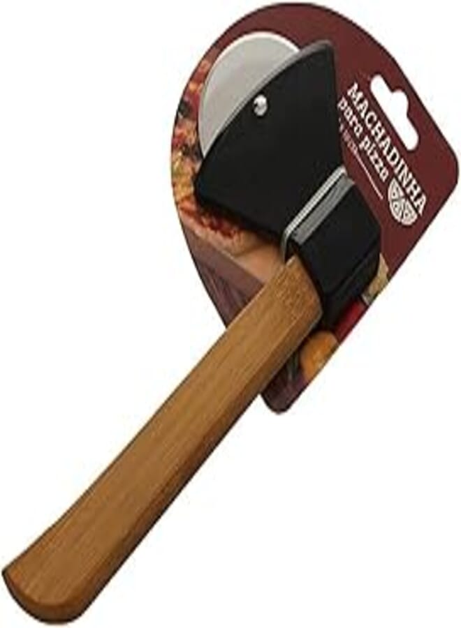 Dodostore-ne-27 wood hand pizza cutter knife, multicolor 