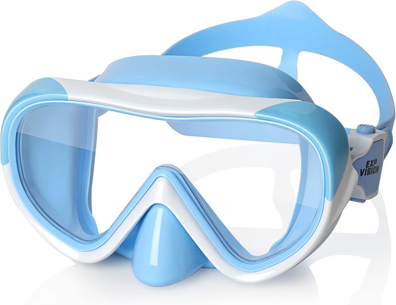 EXP VISION Kinder Taucherbrille, Kinder-Schwimmmaske 180 Anti-Fog-Tauchmaske, Kinder-Schwimmbrille mit Nasenabdeckung Auslaufsichere Schwimmbrille Anti-Shattered Lens fr Jugendliche 4-15 - Image 1