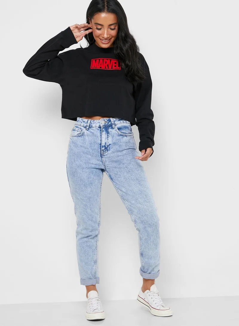 FOREVER 21 Marvel Boxy Sweatshirt