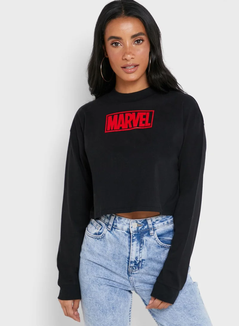 FOREVER 21 Marvel Boxy Sweatshirt