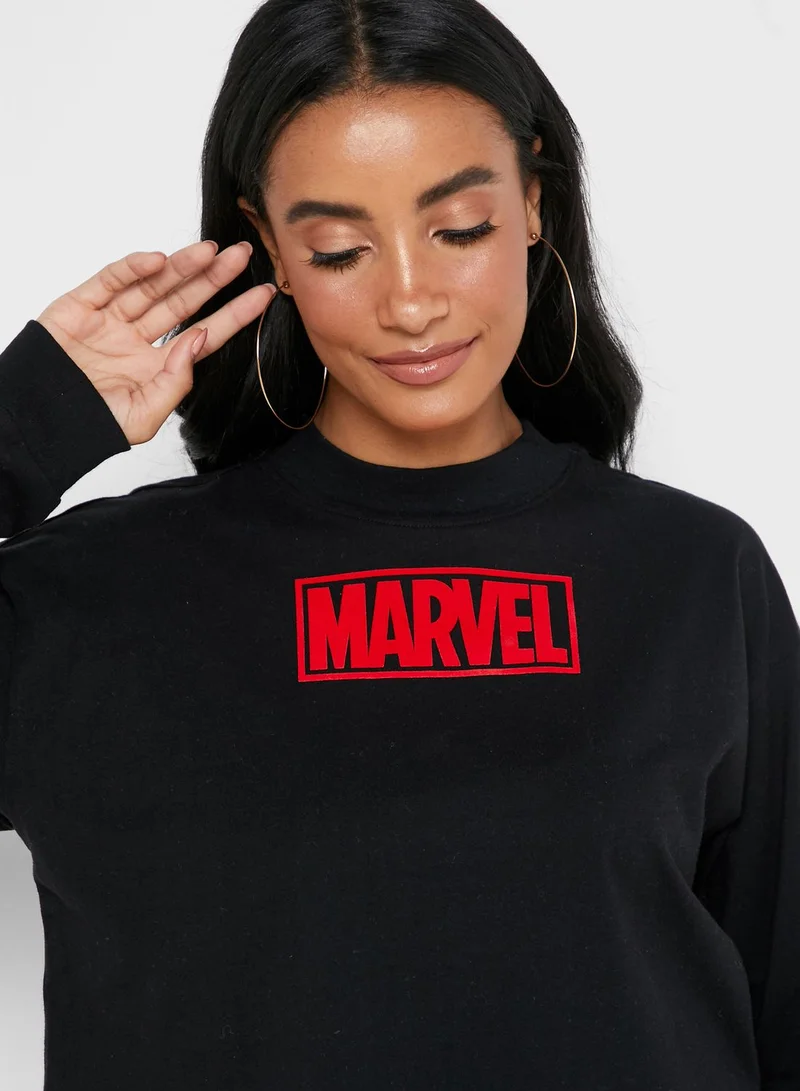 FOREVER 21 Marvel Boxy Sweatshirt