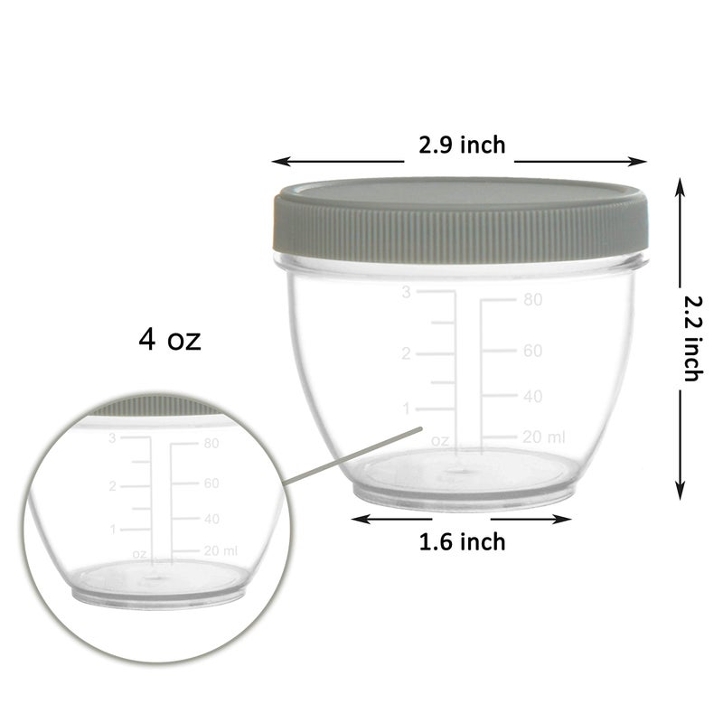 Youngever 18 Sets Baby Food Storage, 4 Ounce Plastic Baby Food Containers with Lids, 9 Urban Colors, with Lids Labels - Image 2