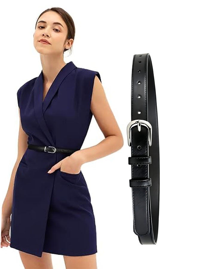 Happy D Women’s Leather Belt Casual Thin Belt 2PCS - Image 5