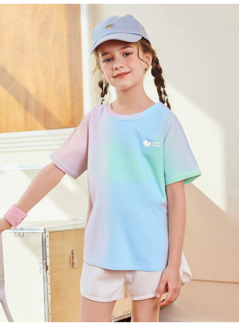 mini bala mini bala Unisex Kids Cooling T-Shirts Breathable Summer Tee for Young Girls Boys  - Image 1