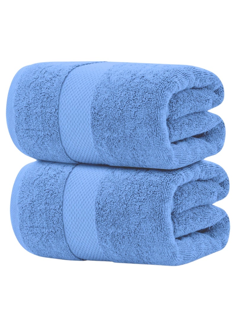 إيتن هوم وير طقم فوط حمام قطعتين 2 فوطة حمام كبيرة 90x160 من القطن المصري، نعومة فائقة، عالية الامتصاص، معتمدة من OEKO-TEX، صنع في مصر - اللون: لبني ( قطعتين) - Image 1