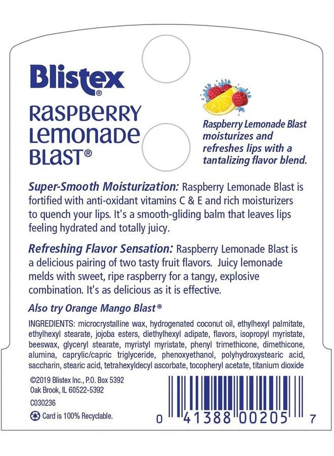 Blistex Raspberry Lemonade Blast Lip Protectant 0.15Oz Value Pack Of 12 - Image 4